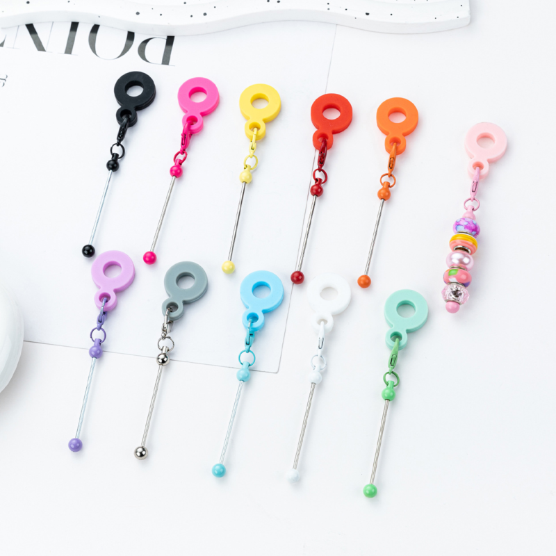 DIY beaded silicone straw pendant suitable for 8mm-10mm water cup straw silicone 5pcs